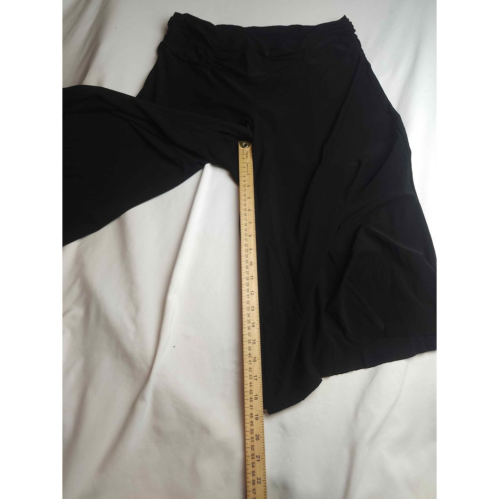 Maurices Womens Black Wide Leg Palazzo Pants Stretch Jersey Gathered Waist L - Picture 3 of 8
